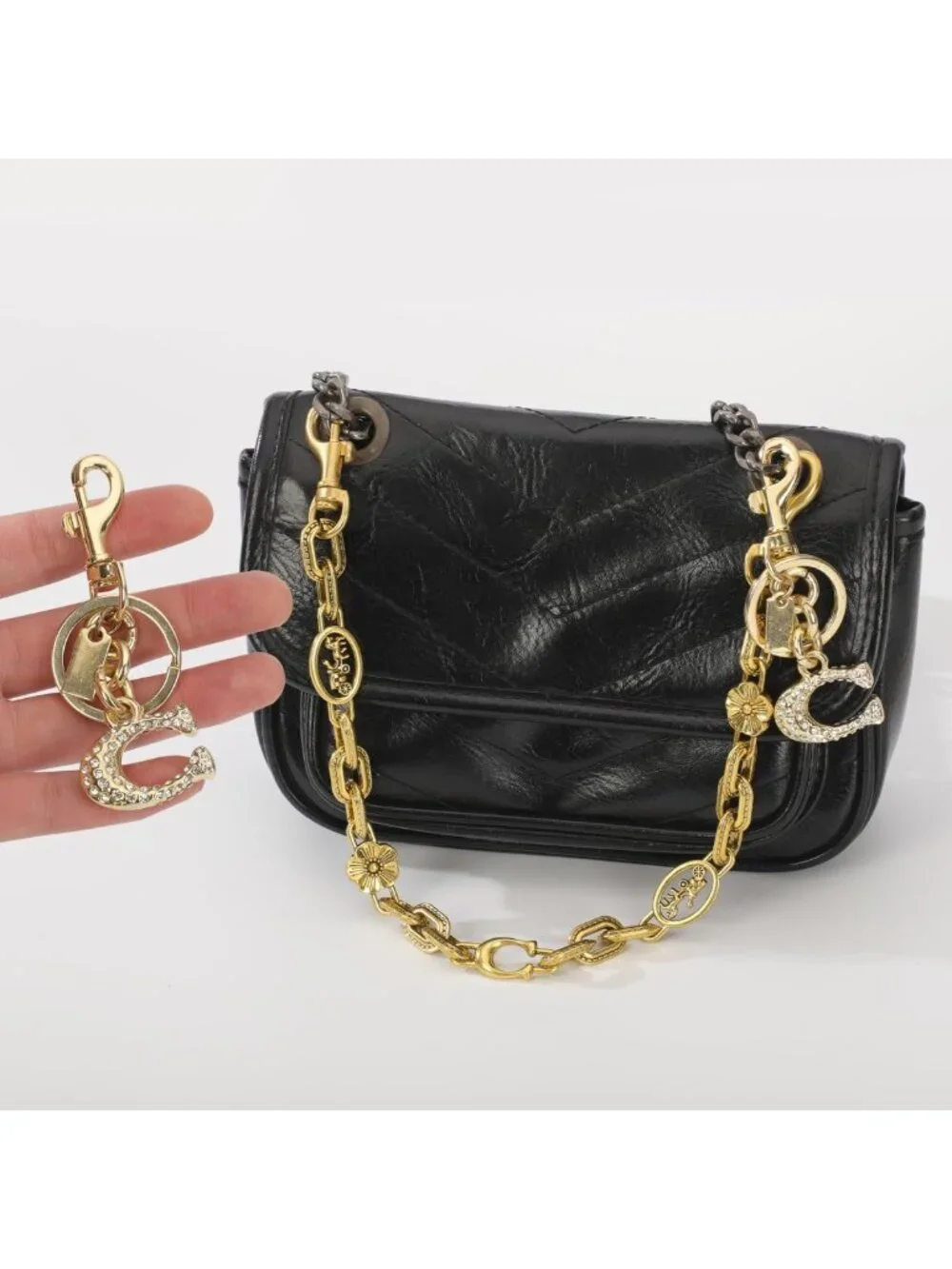 2-Pack Cute Vintage Bag Charms & Keychains, Purse Extender Accessories for Women